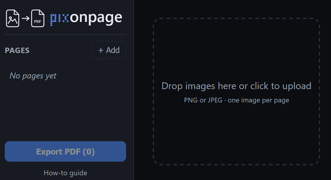 Adding an image to pixonpage by dropping it onto the page